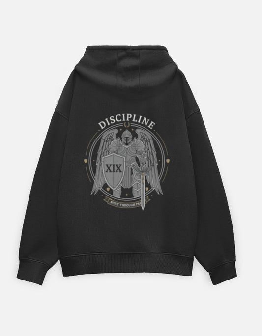 Discipline- Oversized Hoodie hoodie oversized fit cotton fabric heavyweight fabric detail view by HAViT Apparel