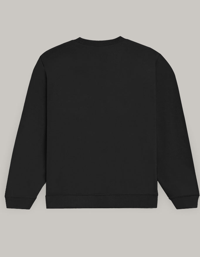 Women’s Regular Fit Sweatshirt with Abstract Line Art Print sweatshirt regular fit cotton fabric heavyweight fabric printed design detail view by HAViT Apparel