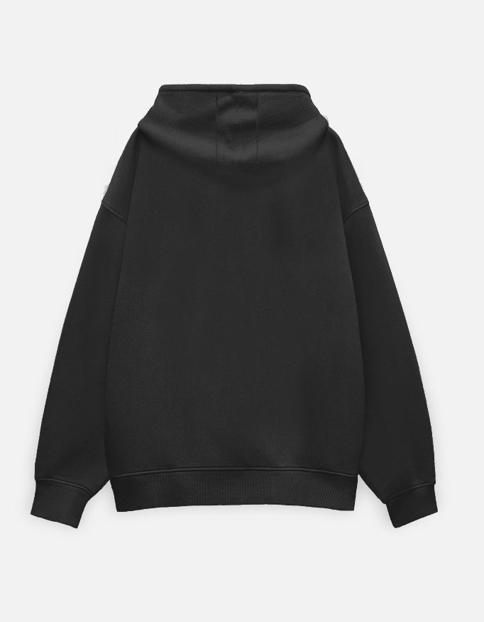 Dark Floral Oversized Hoodie hoodie oversized fit cotton fabric heavyweight fabric detail view by HAViT Apparel