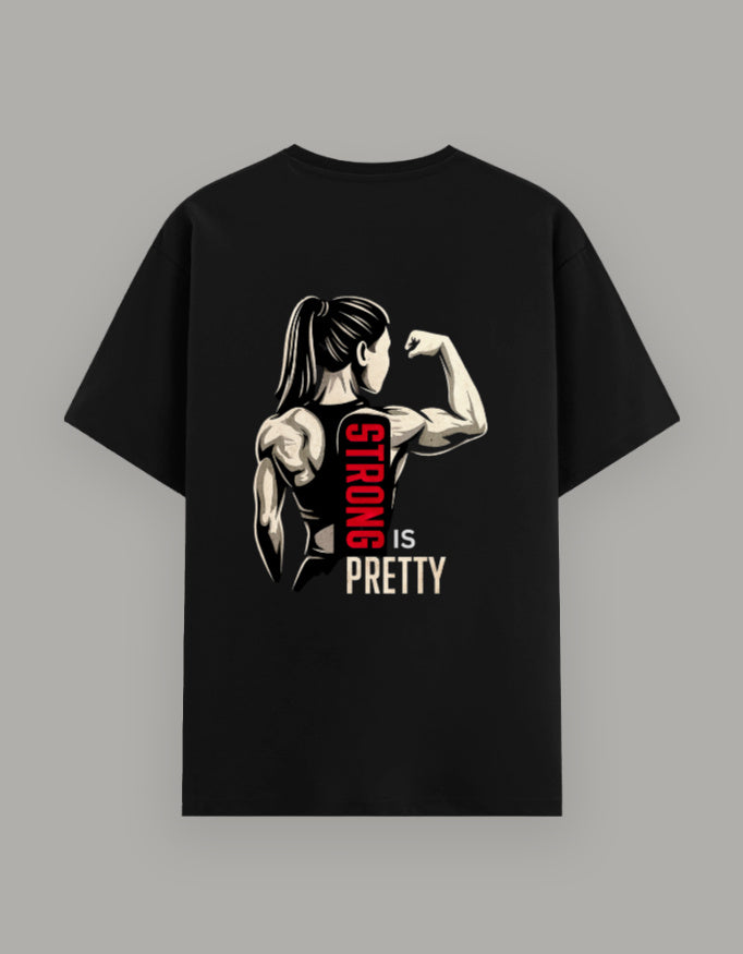 Pretty Strong Basic Tee t-shirt cotton fabric detail view by HAViT Apparel