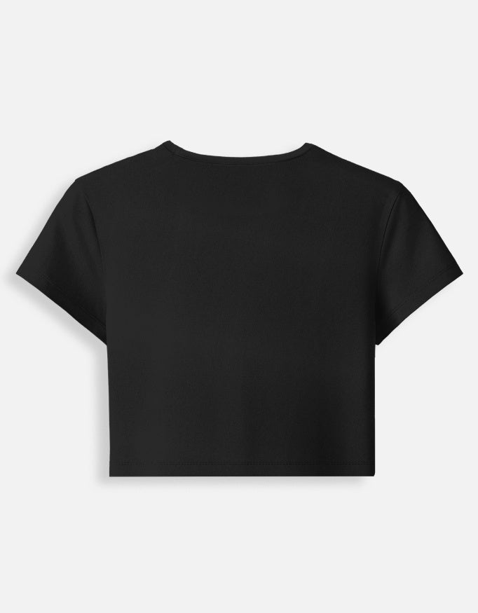 Butterfly Core Baby Tee cotton fabric heavyweight fabric detail view by HAViT Apparel