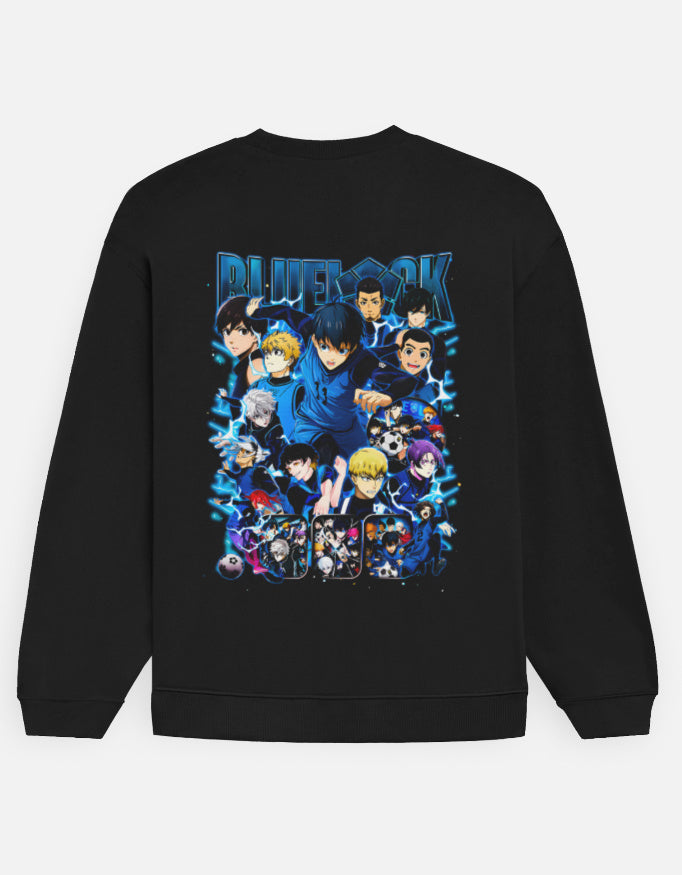 Anime Oversized Sweatshirt oversized fit cotton fabric heavyweight fabric detail view by HAViT Apparel