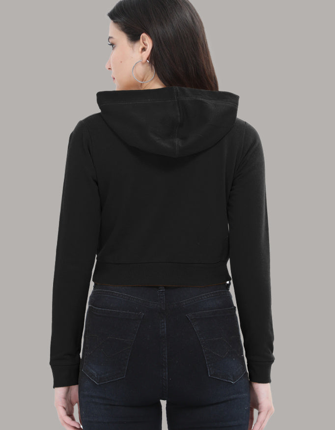 Still Growing Cropped Hoodie – Left Pocket Curve Print hoodie cotton fabric heavyweight fabric graphic print printed design detail view by HAViT Apparel