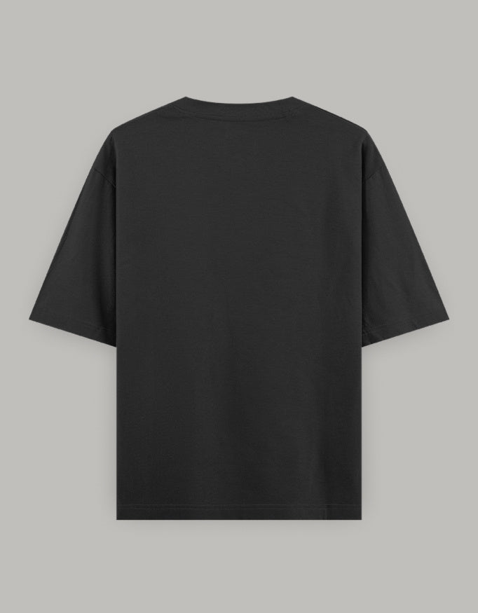 Transformation Statement Oversized Tee t-shirt oversized fit cotton fabric heavyweight fabric graphic print printed design detail view by HAViT Apparel