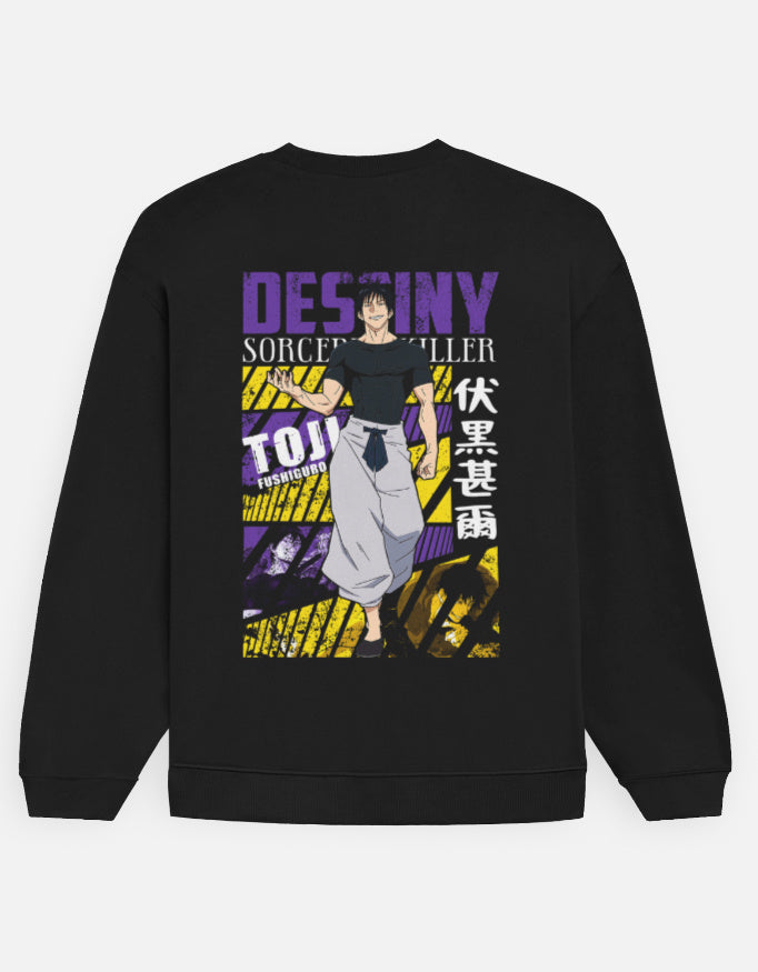 Anime Oversized Sweatshirt oversized fit cotton fabric heavyweight fabric detail view by HAViT Apparel
