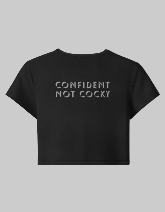 Confidence Core Baby Tee cotton fabric heavyweight fabric detail view by HAViT Apparel