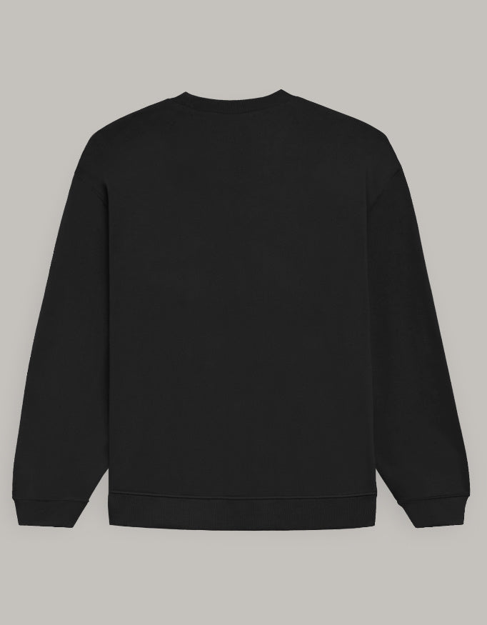 Minimal Peace Oversized Sweatshirt sweatshirt oversized fit cotton fabric heavyweight fabric printed design detail view by HAViT Apparel