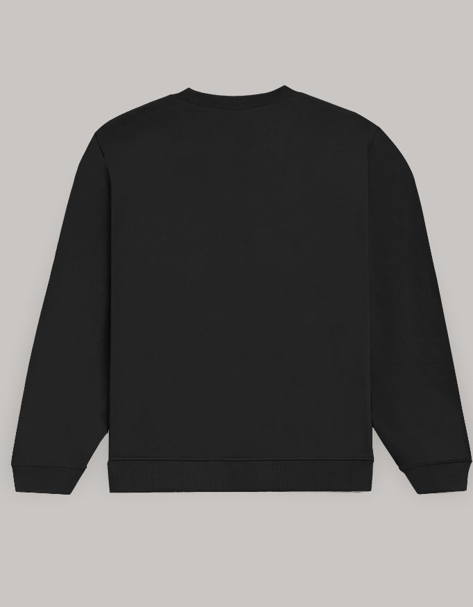 Men’s Bold Essentials Sweatshirt – Trendy Winter Essentials sweatshirt regular fit cotton fabric heavyweight fabric printed design detail view by HAViT Apparel