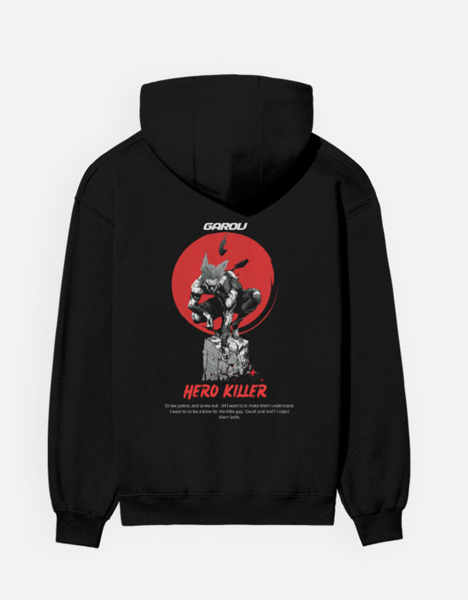 Anime Hoodie hoodie regular fit cotton fabric heavyweight fabric graphic print printed design anime inspired design detail view by HAViT Apparel