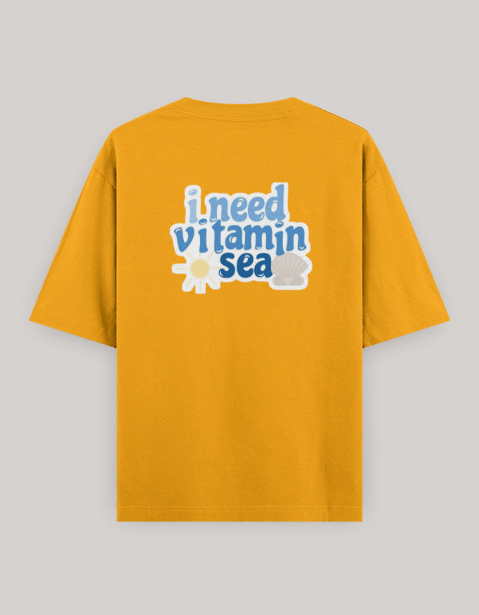 Coastal Mood Oversized Cotton T-Shirt t-shirt oversized fit cotton fabric heavyweight fabric printed design detail view by HAViT Apparel