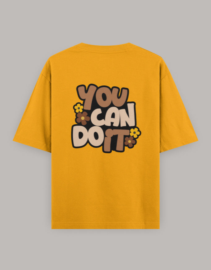 Believe in You Floral Oversized Tee t-shirt oversized fit cotton fabric heavyweight fabric printed design detail view by HAViT Apparel