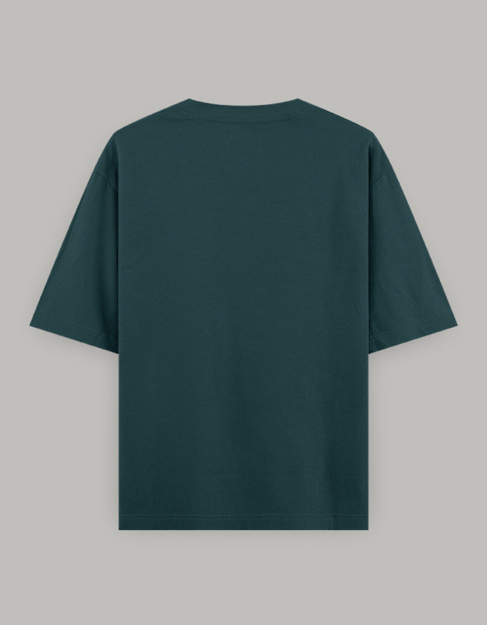 Lazy Day Statement Oversized Tee t-shirt oversized fit cotton fabric heavyweight fabric printed design detail view by HAViT Apparel