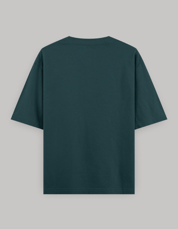 Muscle Hustle Oversize Dark Edition Tee oversized fit printed design detail view by HAViT Apparel