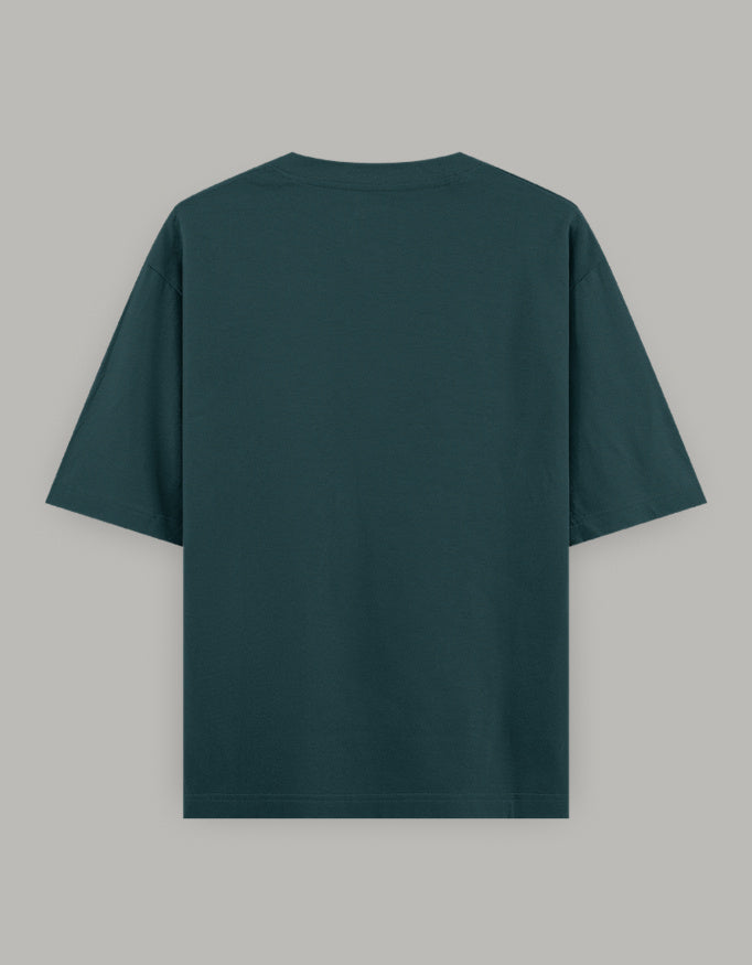 Pure Heart Embroidered Oversized Tee t-shirt oversized fit cotton fabric heavyweight fabric embroidered design detail view by HAViT Apparel
