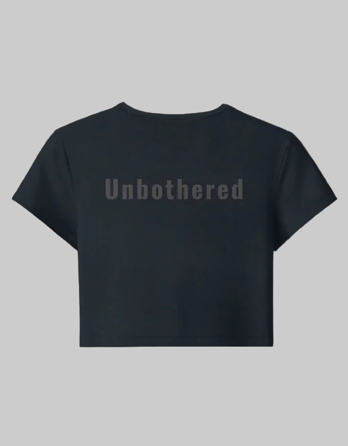 Unbothered Baby Tee – Calm Energy cotton fabric heavyweight fabric detail view by HAViT Apparel
