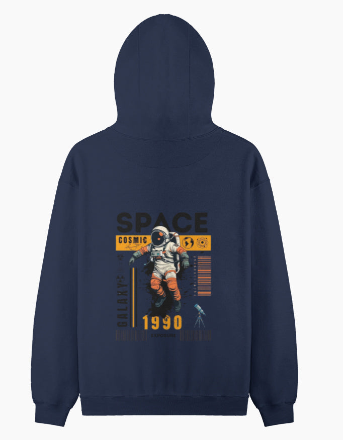 Space Cosmic- Pullover Hoodie hoodie regular fit cotton fabric heavyweight fabric detail view by HAViT Apparel