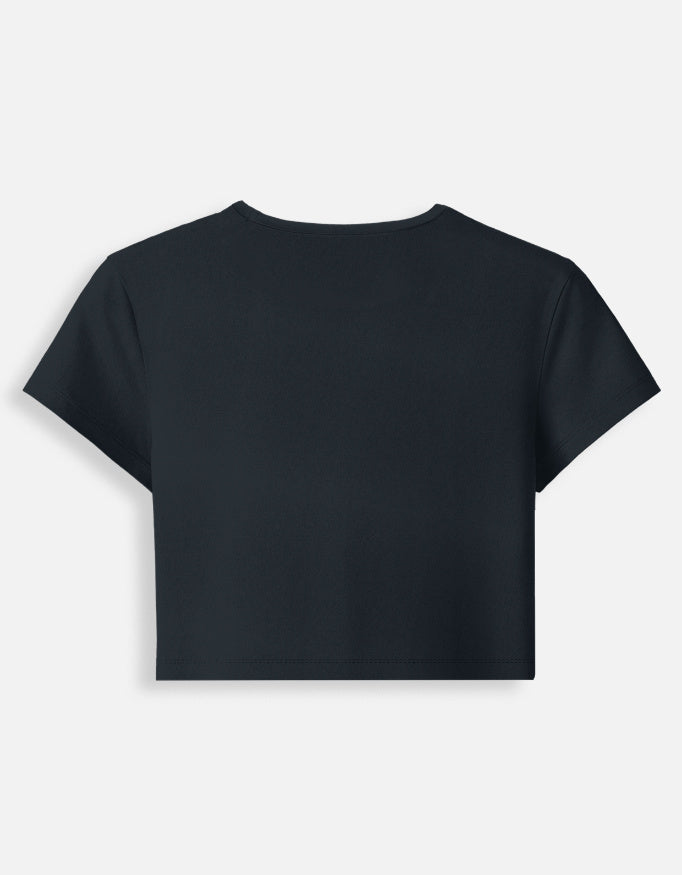 Butterfly Core Baby Tee cotton fabric heavyweight fabric detail view by HAViT Apparel