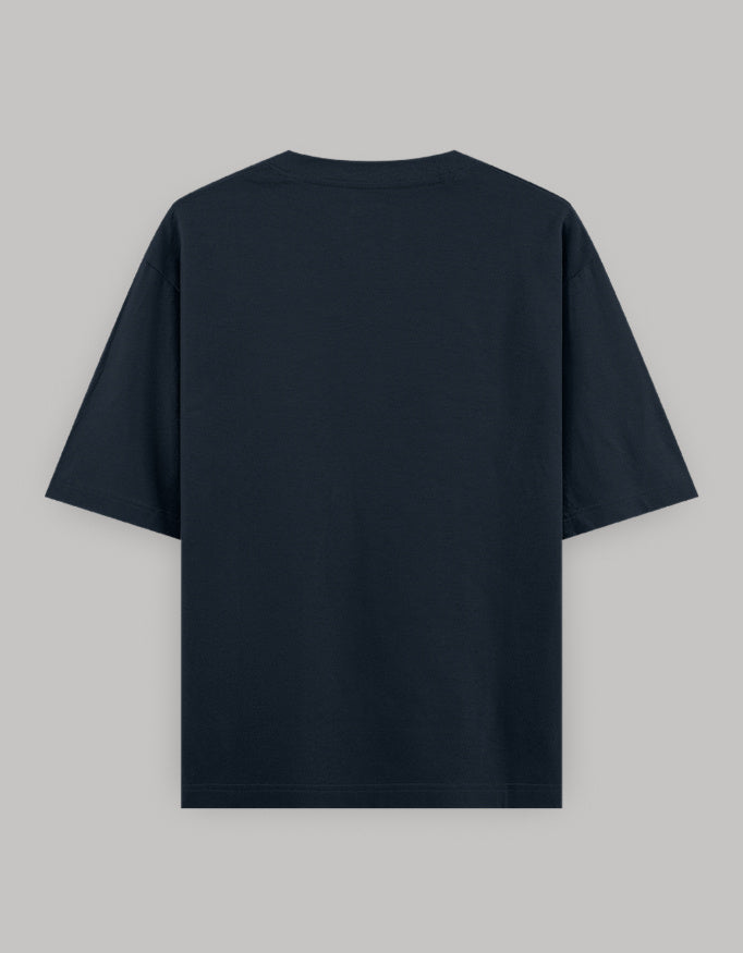 Optimist Core Oversized Tee t-shirt oversized fit cotton fabric heavyweight fabric printed design detail view by HAViT Apparel