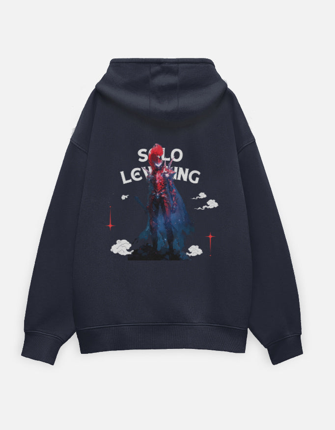 Anime Oversized Hoodie hoodie oversized fit cotton fabric heavyweight fabric printed design anime inspired design detail view by HAViT Apparel