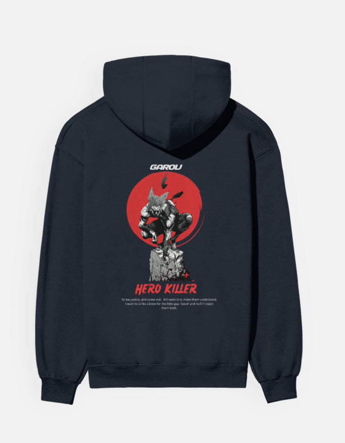 Anime Hoodie hoodie regular fit cotton fabric heavyweight fabric graphic print printed design anime inspired design detail view by HAViT Apparel