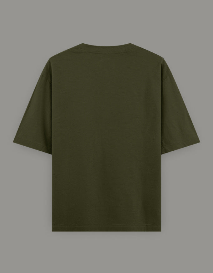Bold Beast Mode Classic Oversize tee t-shirt oversized fit printed design detail view by HAViT Apparel