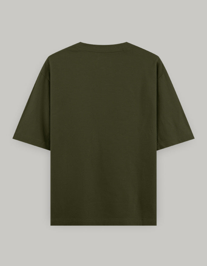 Delulu Manifestation Oversized Tee t-shirt oversized fit cotton fabric heavyweight fabric printed design detail view by HAViT Apparel