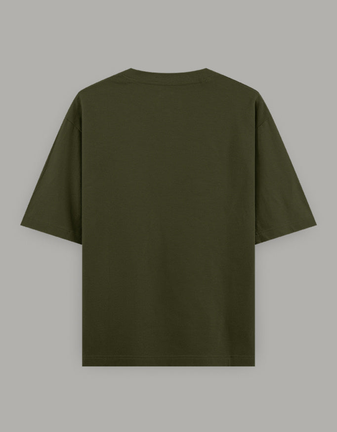 Silent Grind Oversized Tee t-shirt oversized fit graphic print detail view by HAViT Apparel