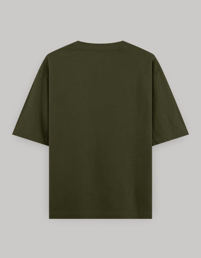 Untamed Soul Oversized Cotton T-Shirt t-shirt oversized fit cotton fabric heavyweight fabric printed design detail view by HAViT Apparel