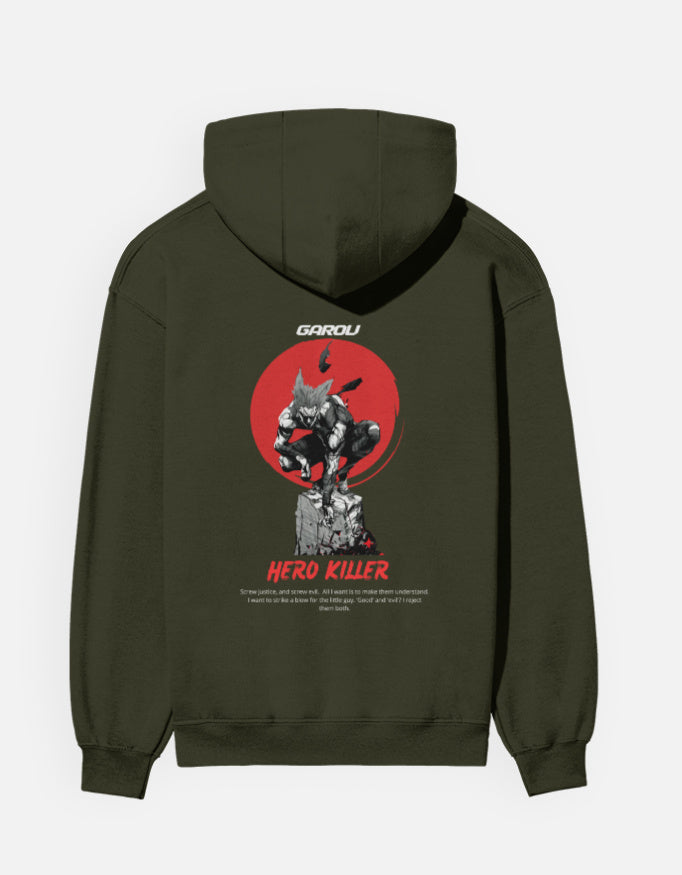 Anime Hoodie hoodie regular fit cotton fabric heavyweight fabric graphic print printed design anime inspired design detail view by HAViT Apparel