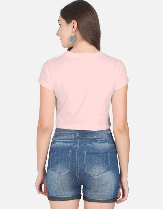 Energy Mode On Crop Tee cotton fabric heavyweight fabric detail view by HAViT Apparel