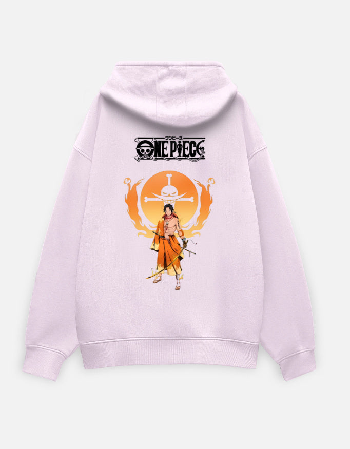 Anime Oversized Hoodie hoodie oversized fit cotton fabric heavyweight fabric printed design anime inspired design detail view by HAViT Apparel