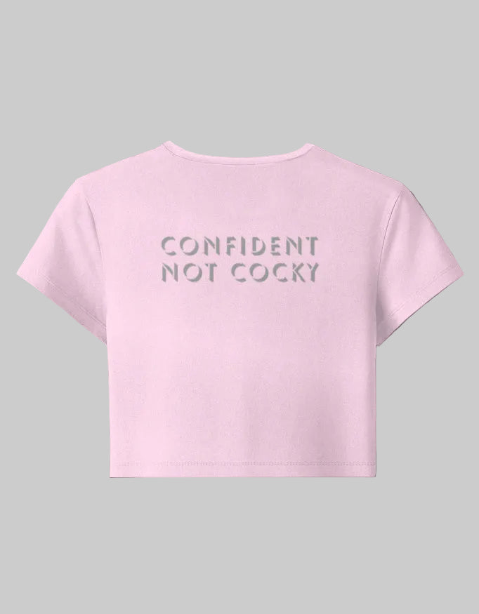 Confidence Core Baby Tee cotton fabric heavyweight fabric detail view by HAViT Apparel