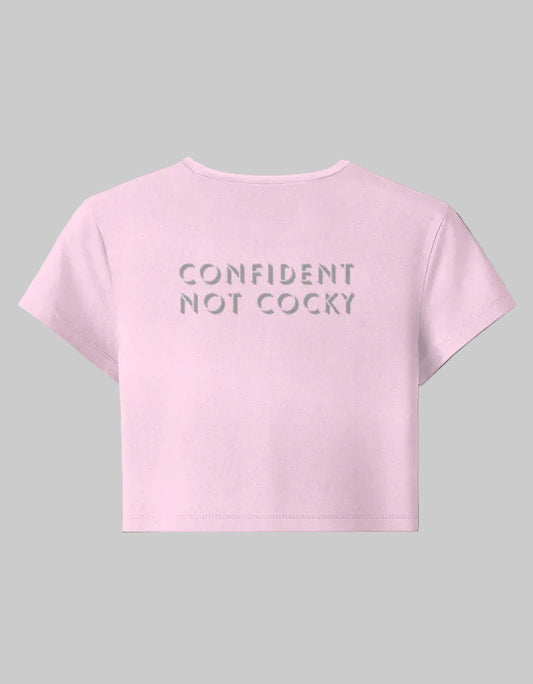 Confidence Core Baby Tee cotton fabric heavyweight fabric detail view by HAViT Apparel