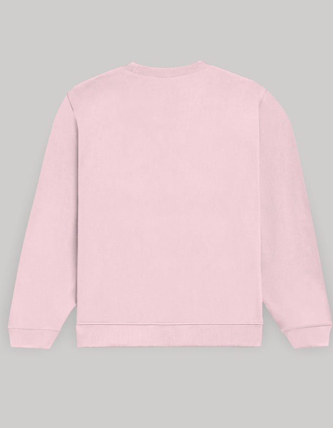 Aesthetic Women’s Sweatshirt – Left Pocket Love Edition sweatshirt regular fit cotton fabric heavyweight fabric graphic print printed design detail view by HAViT Apparel