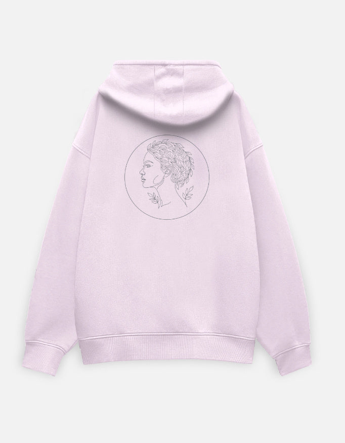 Earth Child Oversized Hoodie hoodie oversized fit cotton fabric heavyweight fabric detail view by HAViT Apparel