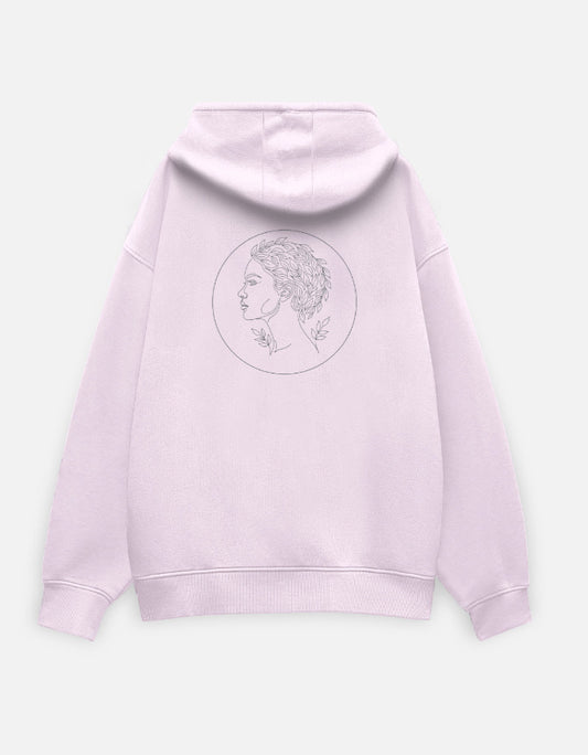 Earth Child Oversized Hoodie hoodie oversized fit cotton fabric heavyweight fabric detail view by HAViT Apparel