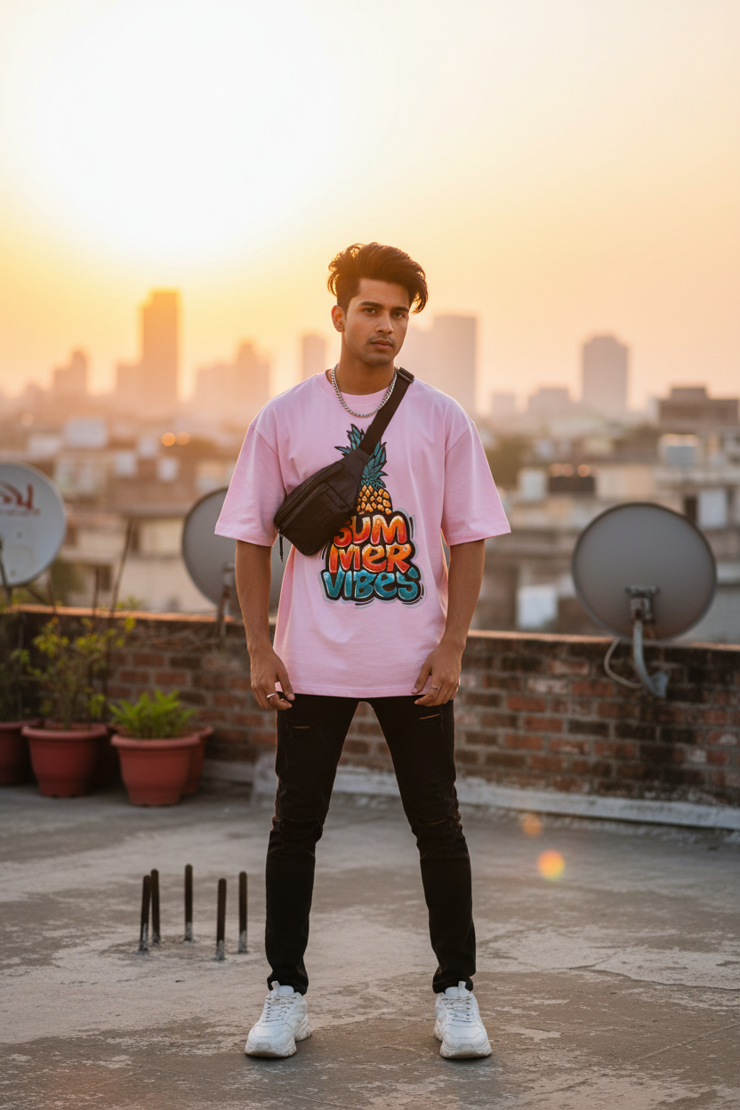 Summer Vibes – Oversized Graphic T-Shirt