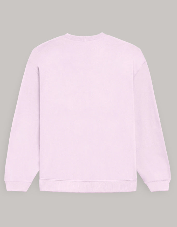 Women’s Oversized Perfectly Imperfect Sweatshirt – Minimal Aesthetic sweatshirt oversized fit cotton fabric heavyweight fabric printed design detail view by HAViT Apparel