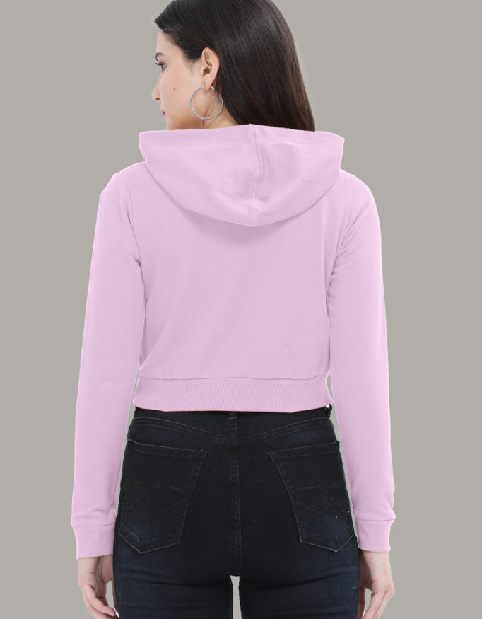 Left Pocket Curve Print Crop Hoodie – In Progress Edition hoodie cotton fabric heavyweight fabric printed design detail view by HAViT Apparel
