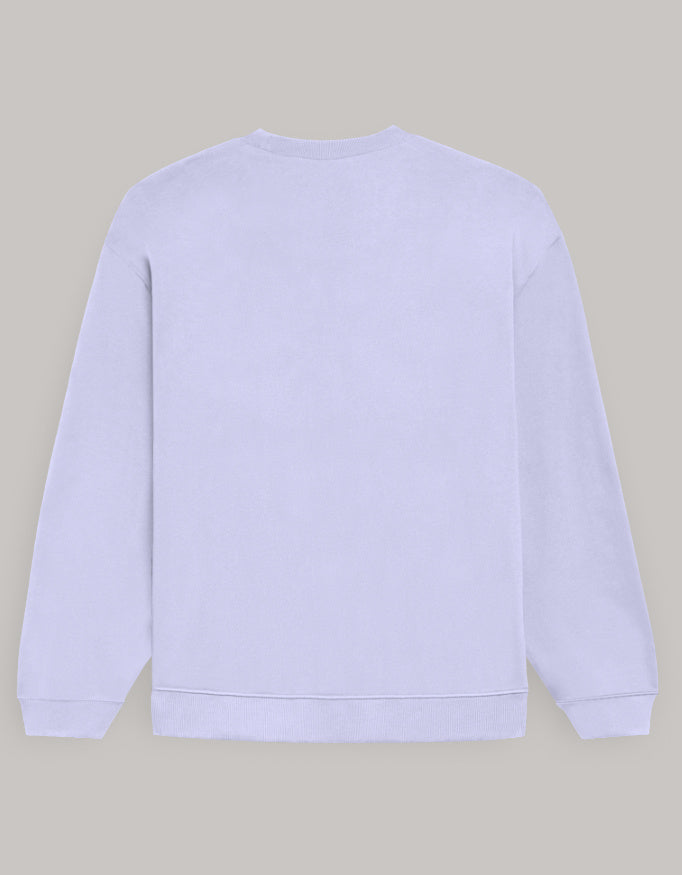 Women’s Oversized Perfectly Imperfect Sweatshirt – Minimal Aesthetic sweatshirt oversized fit cotton fabric heavyweight fabric printed design detail view by HAViT Apparel