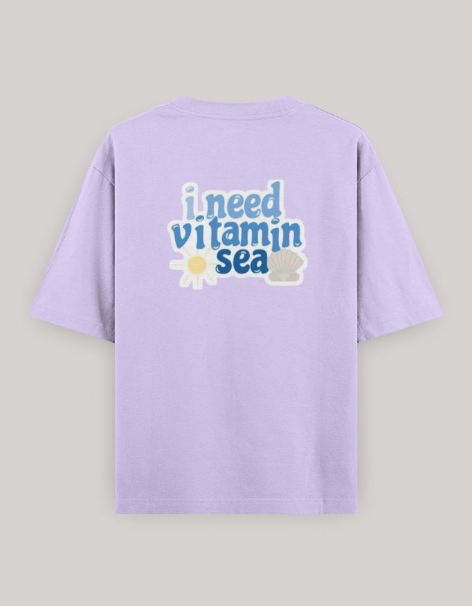 Coastal Mood Oversized Cotton T-Shirt t-shirt oversized fit cotton fabric heavyweight fabric printed design detail view by HAViT Apparel