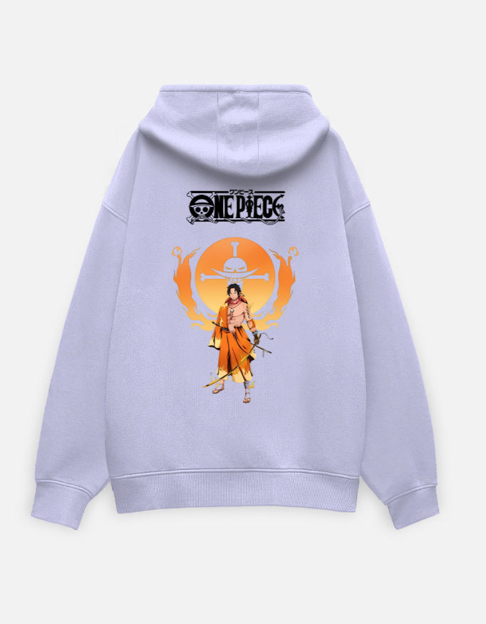 Anime Oversized Hoodie hoodie oversized fit cotton fabric heavyweight fabric printed design anime inspired design detail view by HAViT Apparel