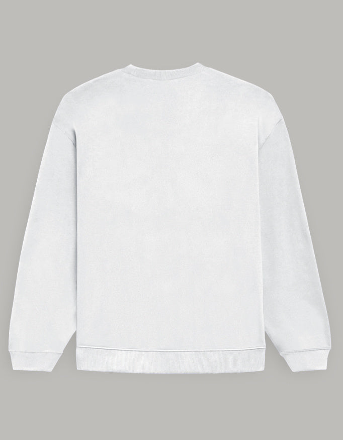 Blessed Oversized Sweatshirt-Premium Comfort Studio fit sweatshirt oversized fit cotton fabric heavyweight fabric printed design detail view by HAViT Apparel