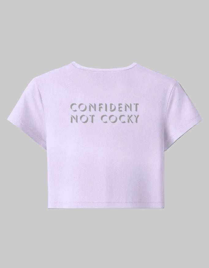 Confidence Core Baby Tee cotton fabric heavyweight fabric detail view by HAViT Apparel