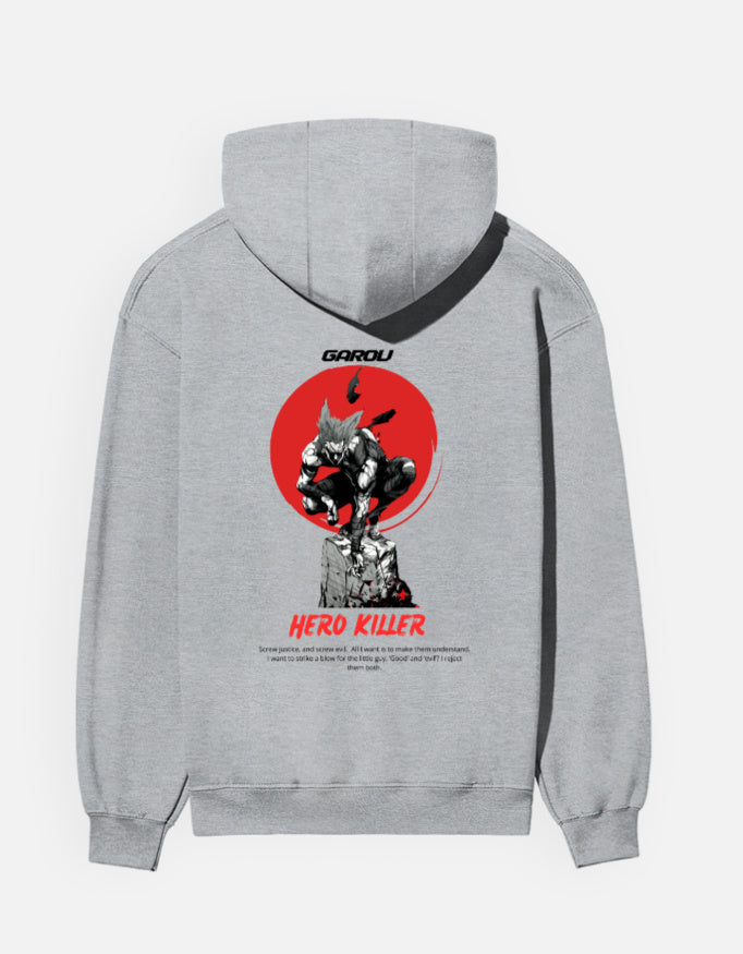 Anime Hoodie hoodie regular fit cotton fabric heavyweight fabric graphic print printed design anime inspired design detail view by HAViT Apparel