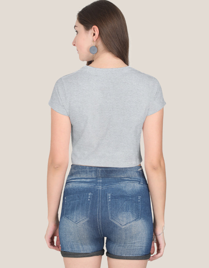 Crop Top cotton fabric heavyweight fabric detail view by HAViT Apparel