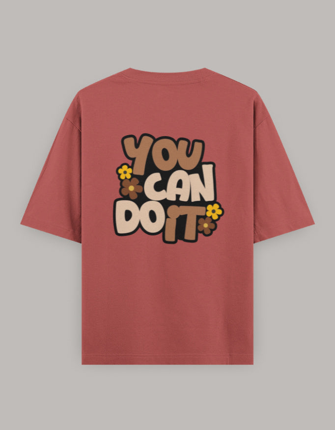 Believe in You Floral Oversized Tee t-shirt oversized fit cotton fabric heavyweight fabric printed design detail view by HAViT Apparel