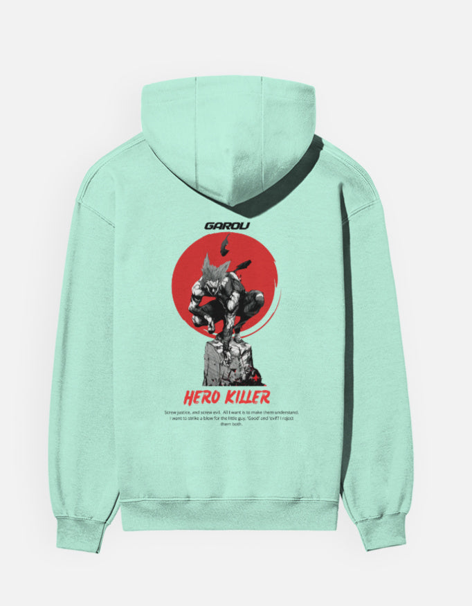 Anime Hoodie hoodie regular fit cotton fabric heavyweight fabric graphic print printed design anime inspired design detail view by HAViT Apparel