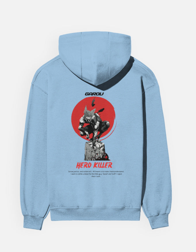 Anime Hoodie hoodie regular fit cotton fabric heavyweight fabric graphic print printed design anime inspired design detail view by HAViT Apparel