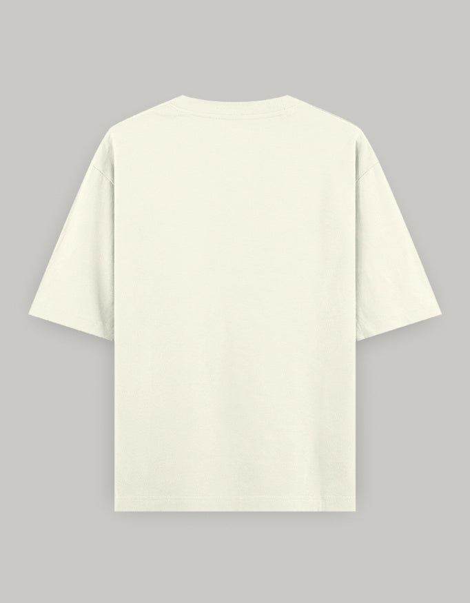 Delulu Manifestation Oversized Tee t-shirt oversized fit cotton fabric heavyweight fabric printed design detail view by HAViT Apparel